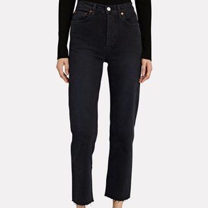 RE/DONE 70S Stove Pipe Jeans - Washed Black